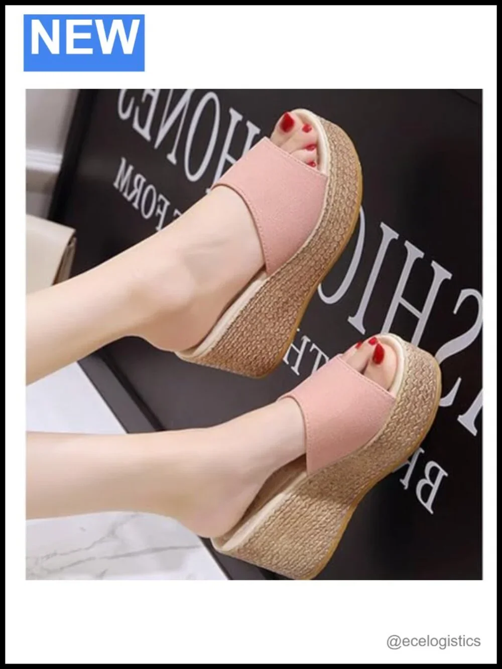 Women's Open-Toe Platform Wedge Espadrille Slippers Breathable Fish Mouth